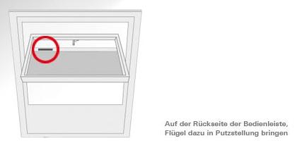 Grafik zum Auffinden des Typenschilds am Innenrollo